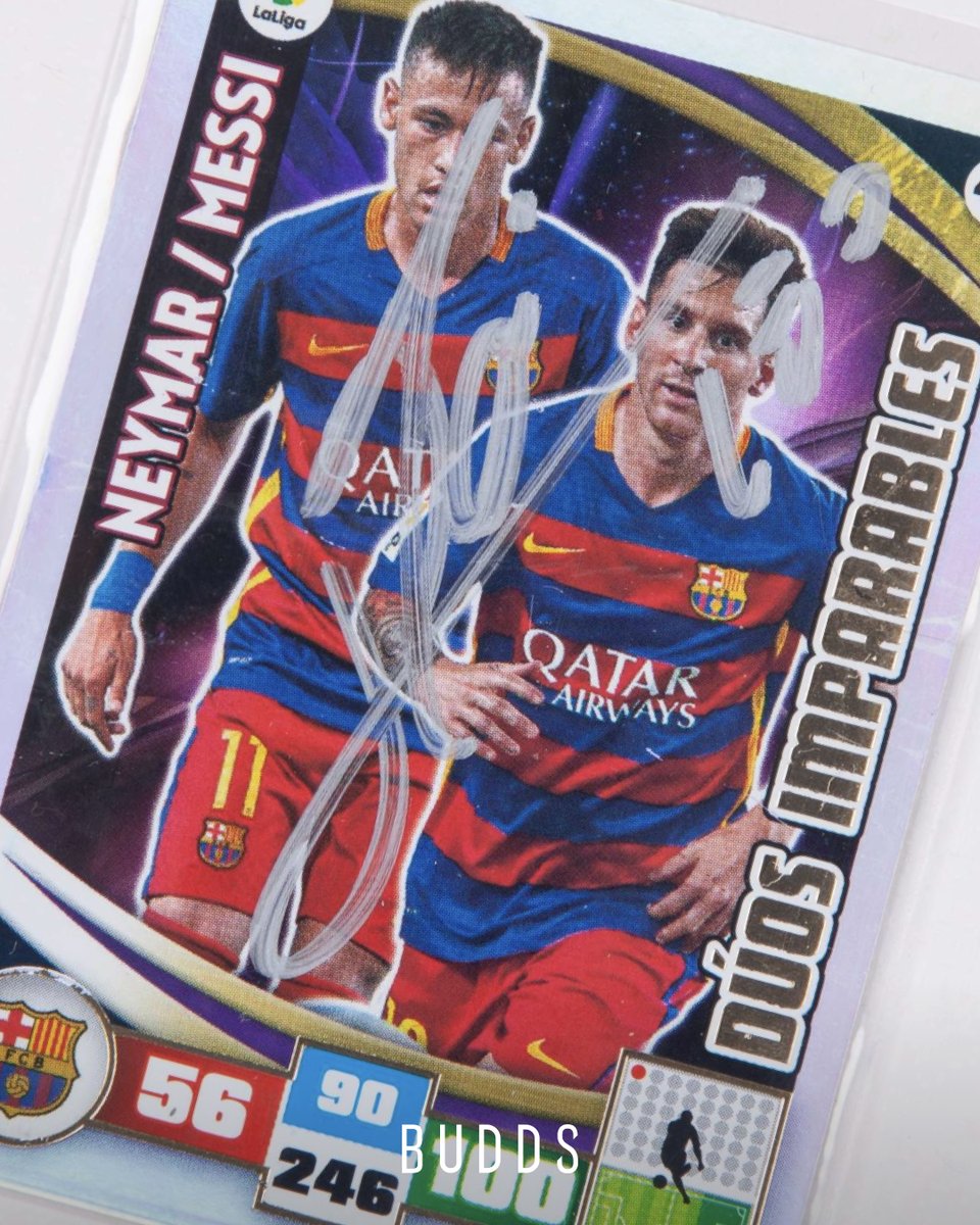 buddsauctions's tweet image. Messi × Neymar - Lot 39 🏆 
Signed Panini Adrenalyn XL Duos Imparables card (No. 430, 2015-16) - two icons at their peak.
Part of the Barcelona FC Trading Card Timed Auction, 12th October - 6th November.
🔗 budds.com/auctions/upcom…
#Messi #Neymar #BarcelonaFC…