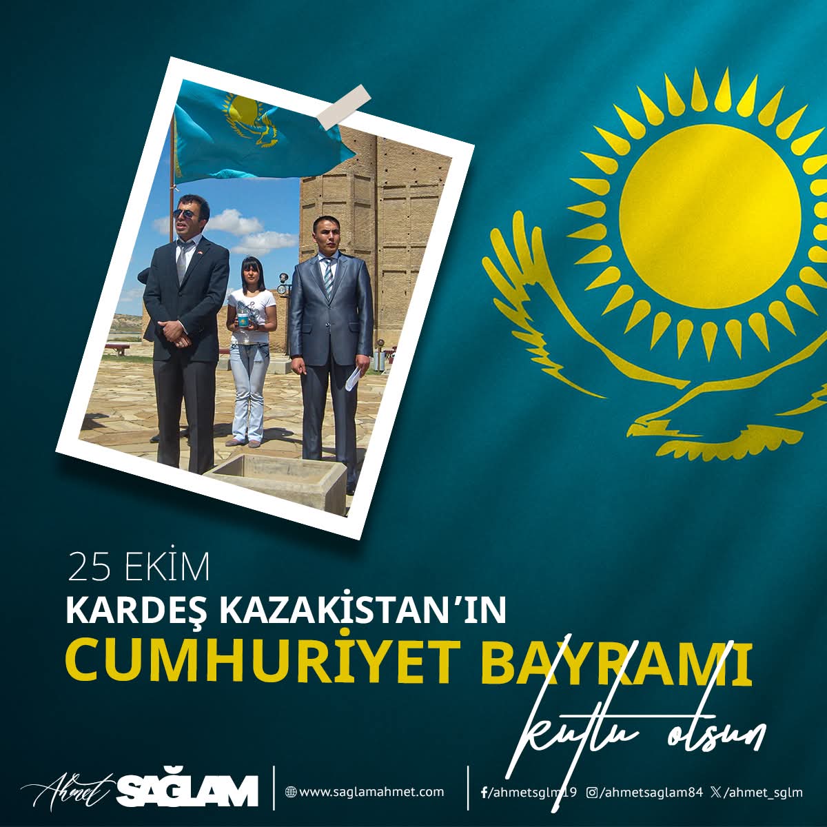 🇰🇿 Kardeş #Kazakistan’ın 25 Ekim Bağımsızlık Günü’nü en içten dileklerimle kutlar, Kardeş Kazak Türk'üne; barış, refah ve başarılarla dolu nice yıllar dilerim!