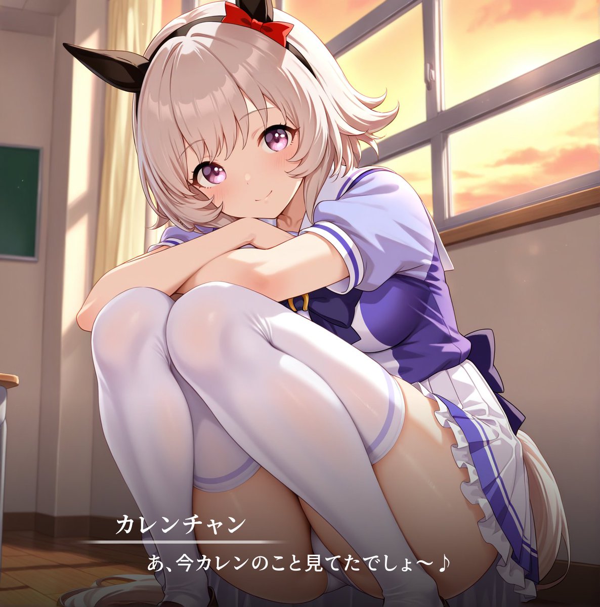 techniquecode16's tweet image. #AIart
#ウマ娘
#カレンチャン
カレンチャンのこのセリフ、絶対&quot;そういう&quot;意味ですよね？🥰

気づいたらフォロワーが2000人に！
ものの1ヶ月ぐらいで本垢を超えてしまった笑

と、いうわけで(？)シャドウバン時代に投稿してたお気に入りのやつ再稿してみるチャレンジ！