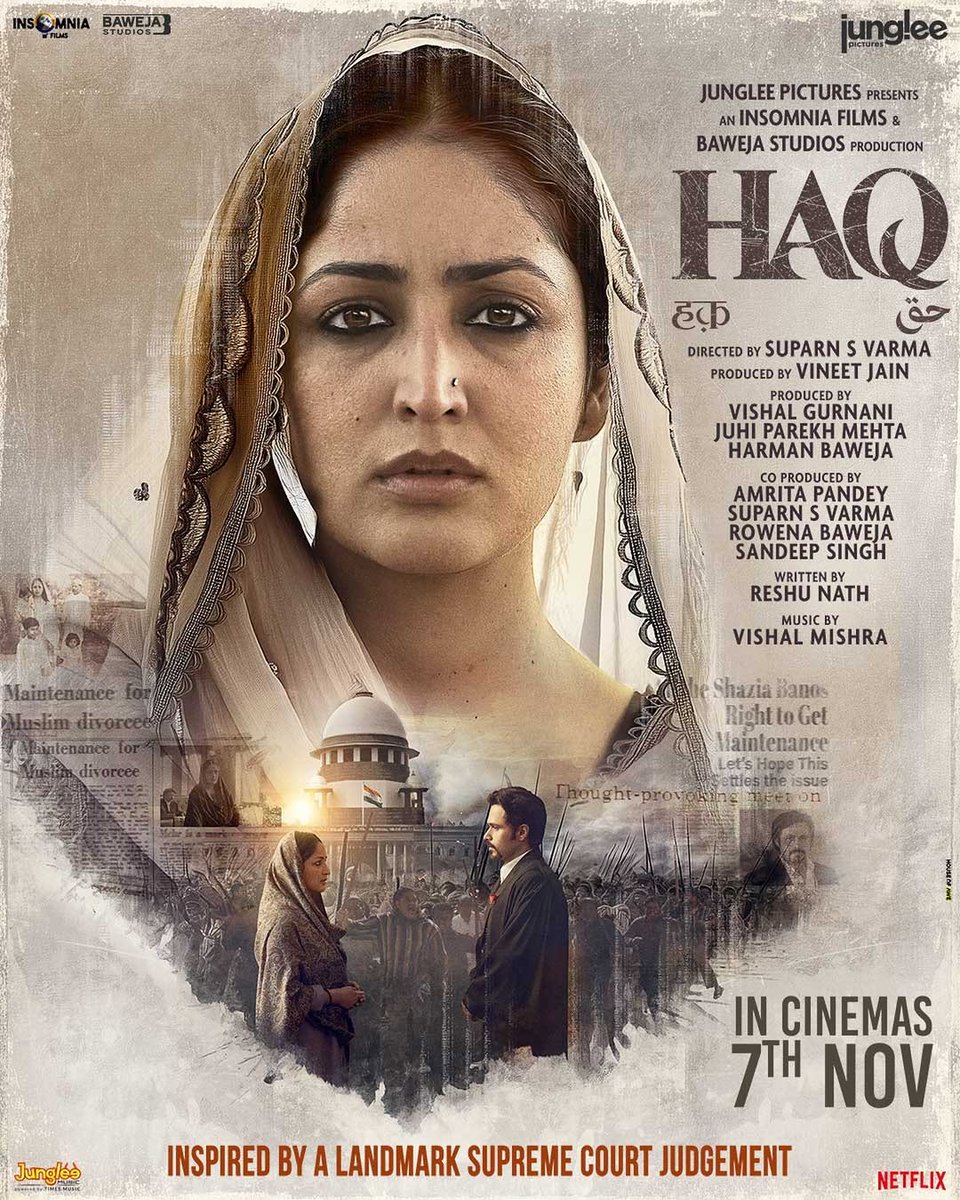 _PVRCinemas's tweet photo. One case changed everything โ๏ธ
Inspired by a landmark Supreme Court judgment, HAQ brings to life the fight for justice, dignity, and rights.
In cinemas 7th November. ๐ฅ
#HAQ #JusticeForAll #InspiredByTrueEvents https://t.co/Fdts3nX0FA