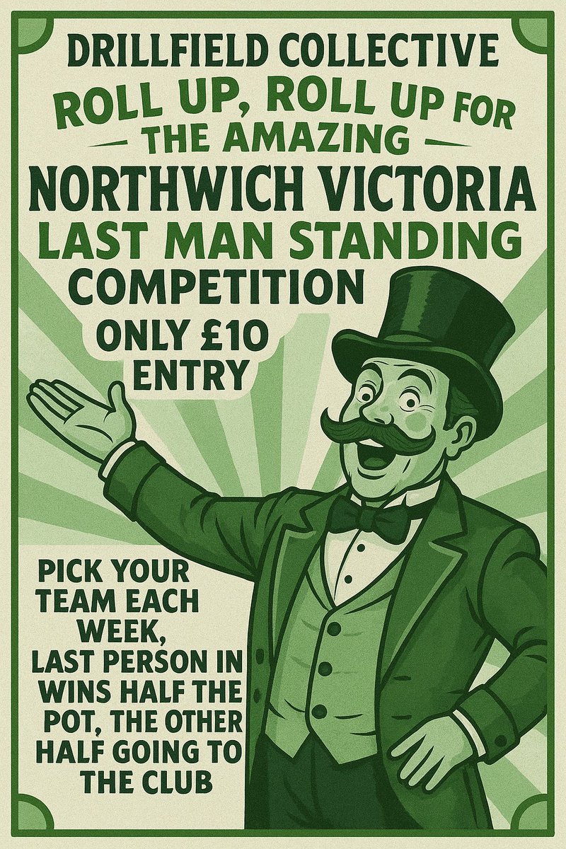 𝐒𝐈𝐆𝐍 𝐔𝐏 𝐓𝐎 𝐎𝐔𝐑 𝐋𝐀𝐒𝐓 𝐌𝐀𝐍 𝐒𝐓𝐀𝐍𝐃𝐈𝐍𝐆!

🟩 Sign up via the Link Below.
⬜️ DM <a href="/TheDrillfield/">The Drillfield Collective</a> once paid.
🟩 Select your pick each week
⬜️ Outlast the competition to 𝐖𝐈𝐍!

𝐒𝐈𝐆𝐍 𝐔𝐏 🔽
🔗 - shorturl.at/uiAdp

#Vics | #Trickies | #LastManStanding