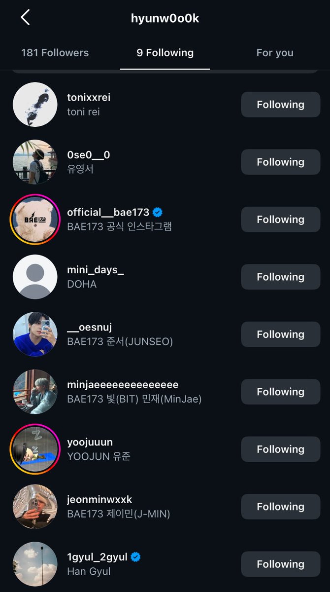 daya🍂 (@lovely2seo) on Twitter photo I'M SCREAMING AND CRYING😭😭 MUZIN FOLLOWED ALL BAE173 MEMBERS INCLUDING DOHYON🥹🥹🥹🥹 I'M SCREAMING AND CRYING😭😭 MUZIN FOLLOWED ALL BAE173 MEMBERS INCLUDING DOHYON🥹🥹🥹🥹