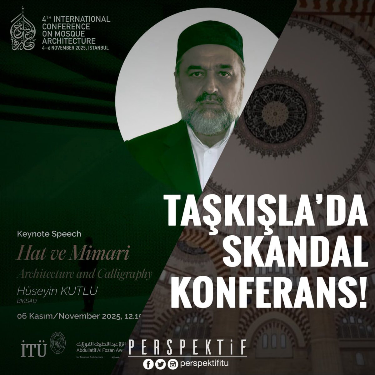 Taşkışla’da Skandal Konferans!
Geçtiğimiz gün programı yayınlanan ve Suudi Arabistan merkezli bir derneğin İTÜ yönetimi işbirliğiyle organize ettiği “Uluslararası Cami Mimarisi Konferansı”na konuşmacı olarak çağırılan isimler dikkat çekti. Koferansa, boykot sürecinde öğrenci