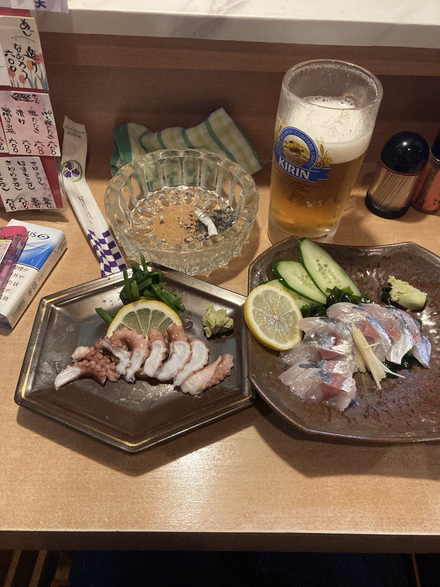 大阪十三のいつもの店で、晩酌。