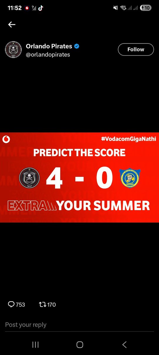 application_867's tweet photo. @orlandopirates @fcsteloilupopo @Vodacom https://t.co/MVvXNPjmDJ