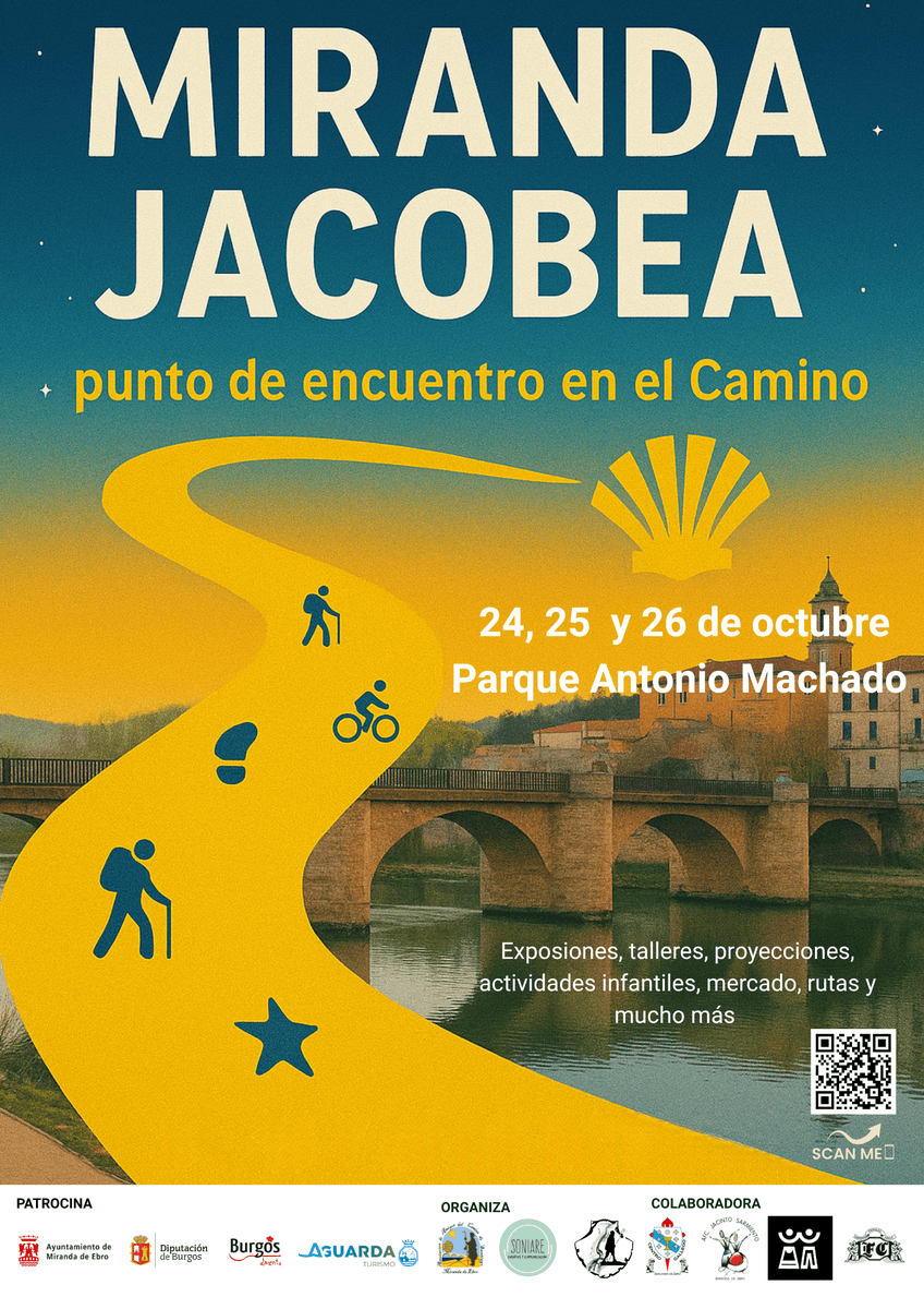 itm_miranda's tweet photo. 🚶‍♂️🚴‍♀️¡El Camino pasa por Miranda!
24-26 oct · Parque Antonio Machado
El ITM participa en la #MirandaJacobea dentro del proyecto #ConectandoComunidades 🤝
💛 FP y asociaciones, unidas por Miranda.
#MirandadeEbro #ITM #25añoscontigo #FP #AulaEmpresa #CaminoDeSantiago #EventosMiranda https://t.co/4w4ZJ0o8bn