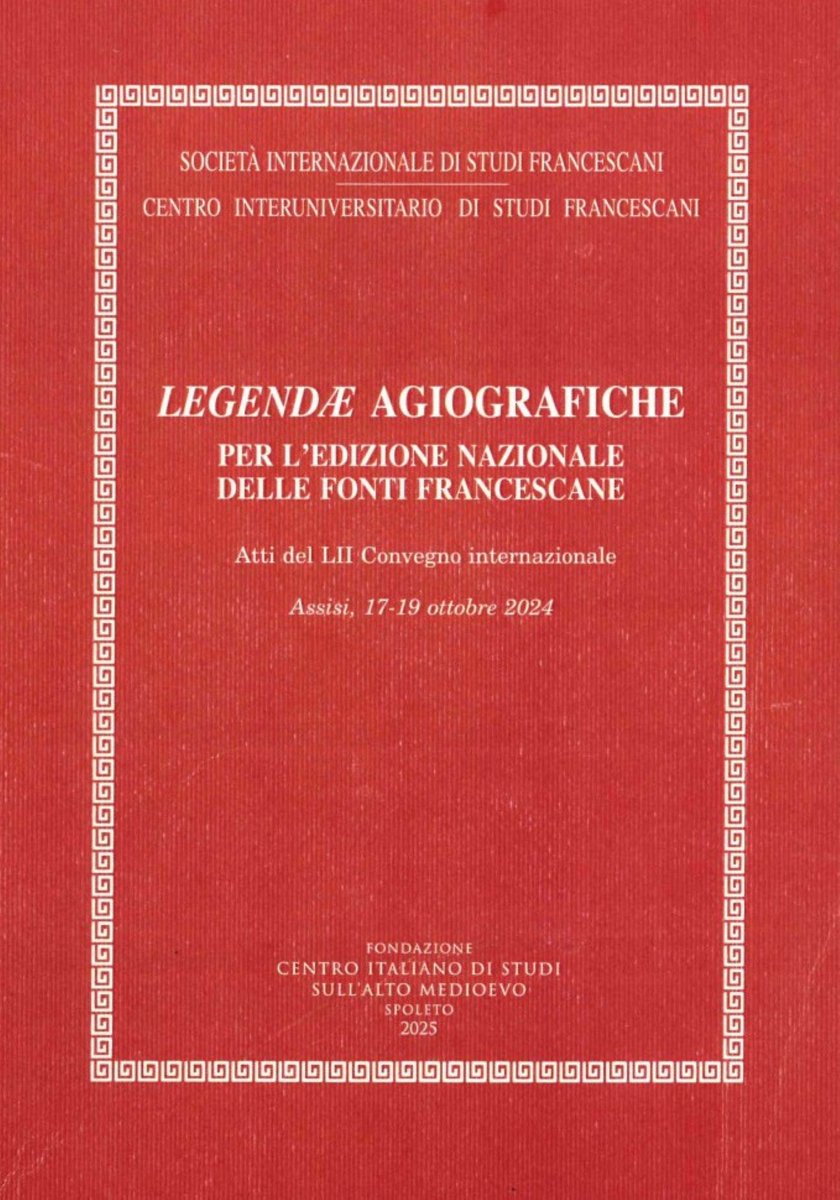 Legendæ agiografiche per l'edizione nazionale delle fonti francescane. Atti del LII Convegno internazionale, eds. S Brufani et al.(@FondazioneCISAM, October 2025)
facebook.com/MedievalUpdate…
shop.cisam.org/index.php?rout…
#medievaltwitter #medievalstudies #medievalhagiography