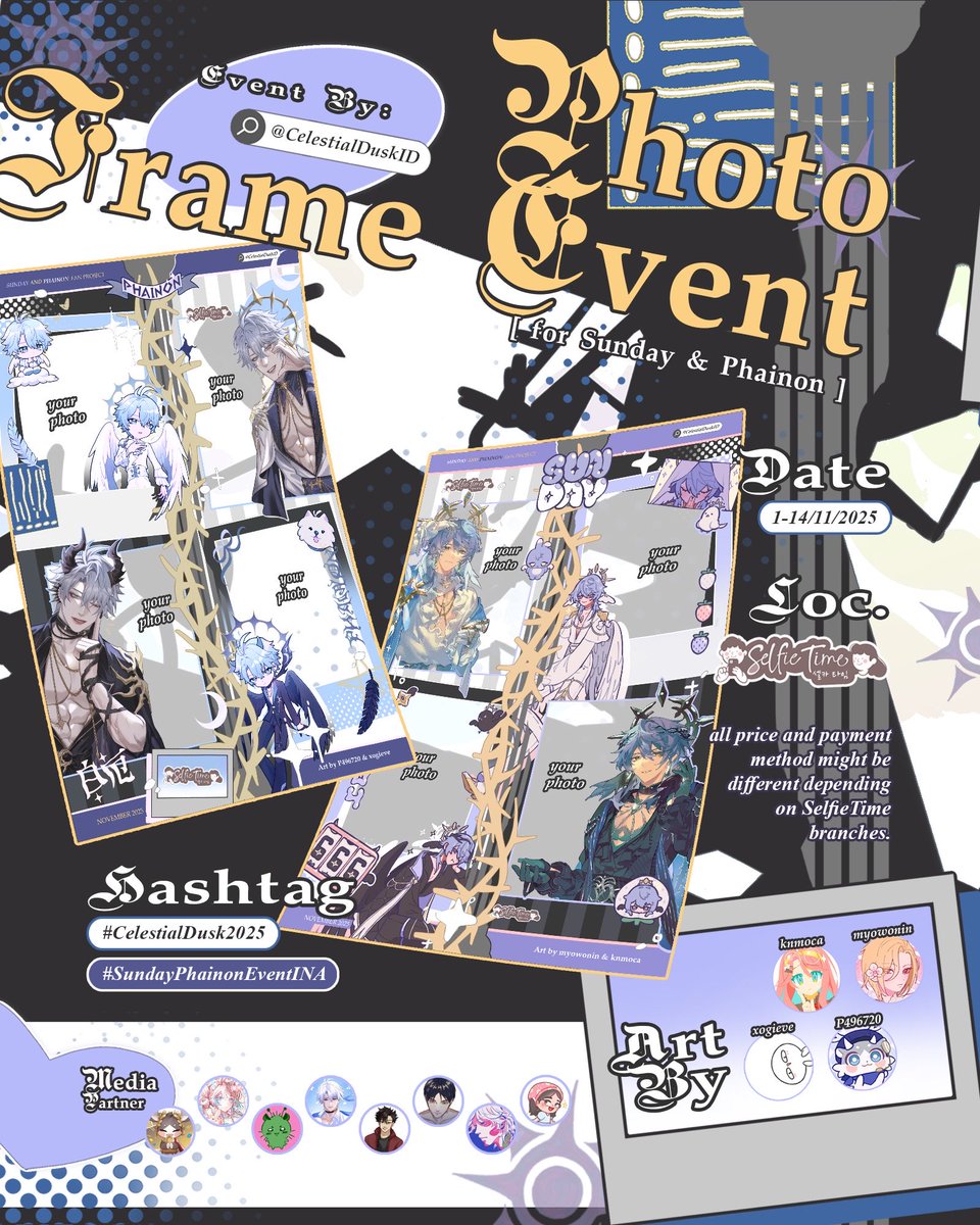 celestialduskid's tweet image. ⏾⋆.˚ 𝐰𝐡𝐞𝐧 𝐥𝐢𝐠𝐡𝐭 𝐦𝐞𝐞𝐭𝐬 𝐭𝐞𝐦𝐩𝐭𝐚𝐭𝐢𝐨𝐧 ⊹ ࣪ ˖✦

Sunday &amp;amp; Phainon Photo Frame Event by. ( @CelestialDuskID )

🗓️ Nov 1—14, 2025
📍@selfietimeid

Grab your freebies, strike a pose, and don&apos;t forget to tag us #CelestialDusk2025 #SundayPhainonEventINA!
