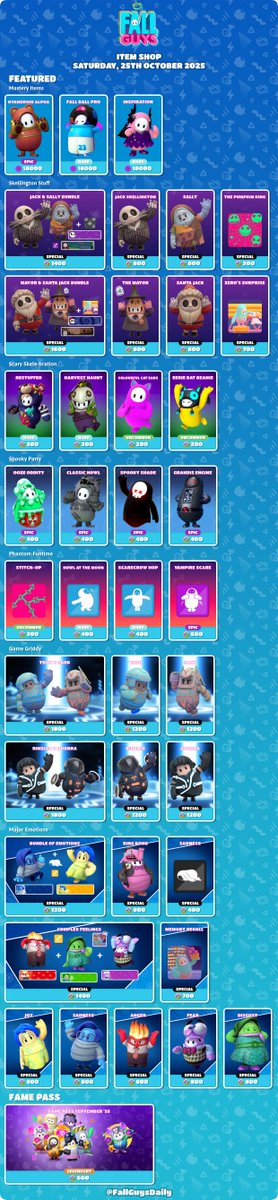 #FallGuys - Item Shop
➥ Saturday, 25th October 2025