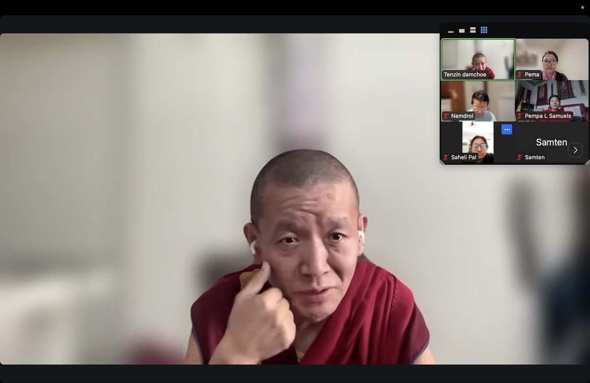 uktibetannurses's tweet photo. Another successful monthly online Meditation and Mindfulness session. 

Thank you Geshe Tenzin Damchoe la for sharing your in depth practical knowledge on the subject, and emphasising its  relevance and urgency in today’s chaotic modern world. 🙏 https://t.co/1RI7Oe5jUy