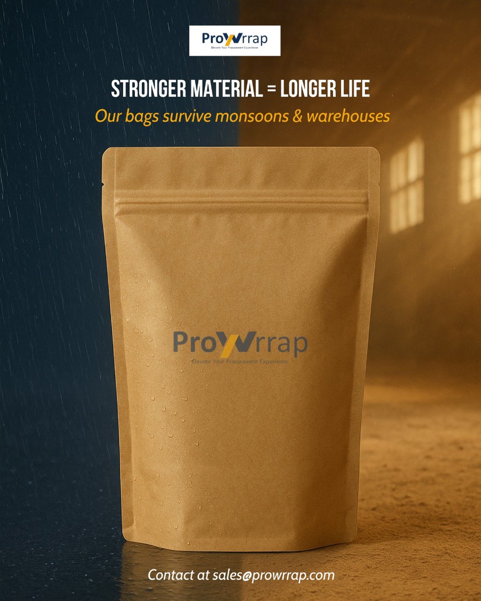 prowrrap's tweet image. 💪 Built to Last.
From heavy monsoons to rugged warehouses  

@prowrrap  bags never back down.
Because your packaging deserves protection that goes the distance.

#Prowrrap #PackagingThatPerforms #DurableDesign