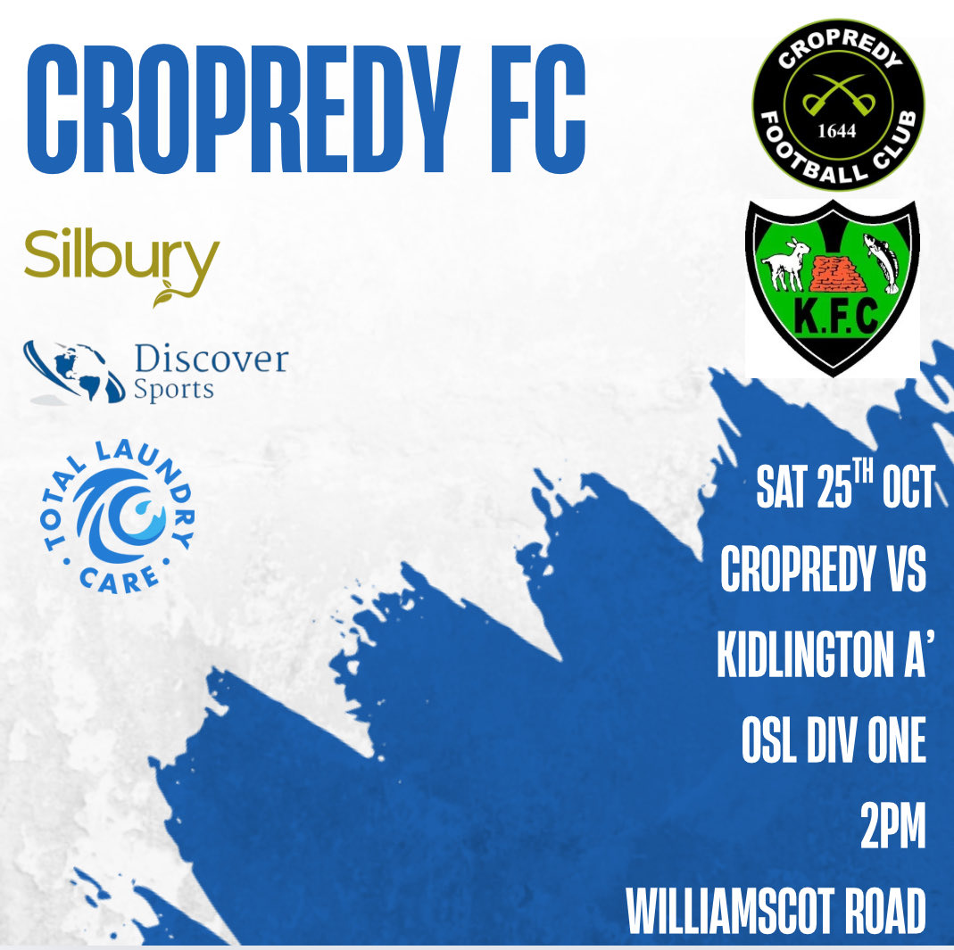 Matchday! Back in league action as we host Kidlington A 

#UpTheCrop