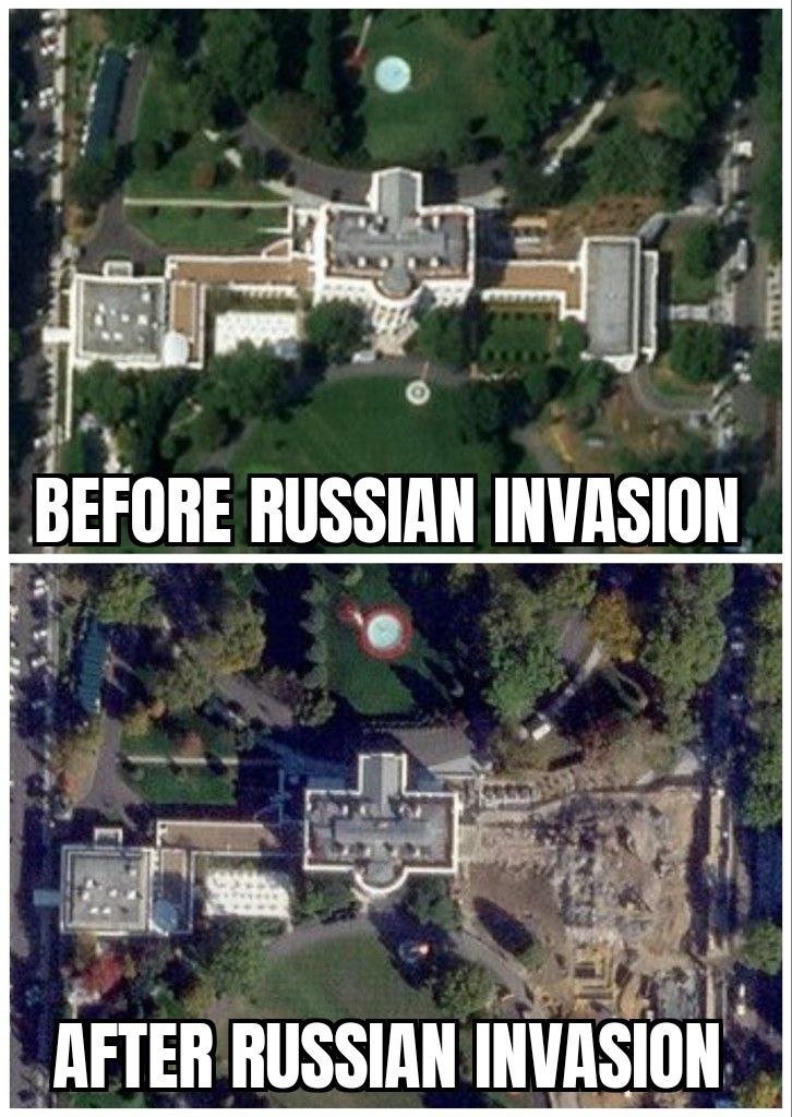 BlobRai3's tweet image. CASA BIANCA: "THE DAY AFTER"!?!
(Chi 'russa' alla mia porta?!).
"Molti sostengono che l'invasione russa sia una bufala. Ma basta guardare cosa ha fatto l'agente del Cremlino a questo splendido edificio". (Mr. Blacksmith, meme, X).
Alle 20 su Rai3 puntata speciale di #blob...
