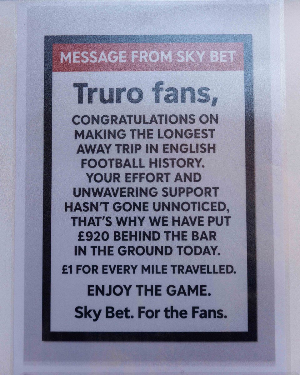 GatesheadFC's tweet image. 💷 There is £920 behind the bar in the Tyne &amp;amp; Wear Stand for the first 90 @TCFC_Official supporters who arrive today!

Thank you to @SkyBet for their generosity, and for offering to reciprocate for the reverse fixture in February 👏

#WorClub ⚪️⚫️