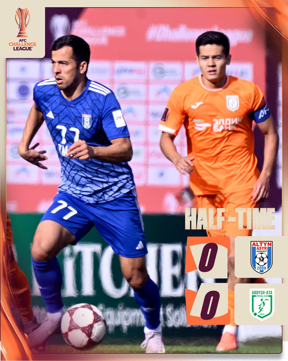 𝗛𝗧 | 🇹🇲 Altyn Asyr FC 0️⃣-0️⃣ FC Abdysh-Ata 🇰🇬

All square at the break in this Group A opener as both sides look for a breakthrough!

#ChallengeLeague | #ALTvABD