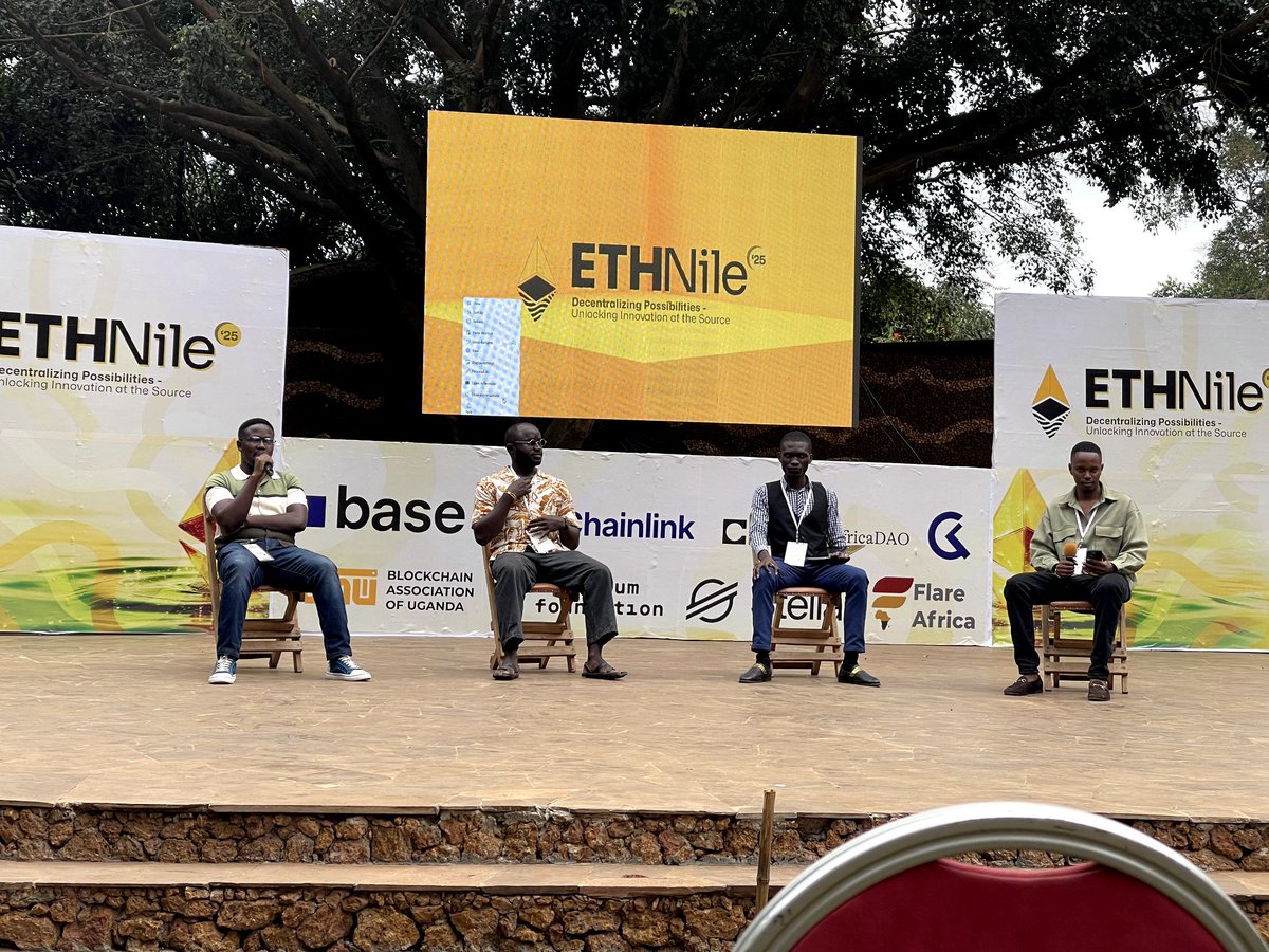 ETHNile_'s tweet image. We’re bringing minds together
Our panelists @saint_brisa, @0xeliashezron, @nasasira_daniel and Fedrick are now live at #ETHNile, unpacking the role of Blockchain, Stablecoins, and Digital Assets in driving the next phase of digital transformation in Africa.
Big ideas, Big impact