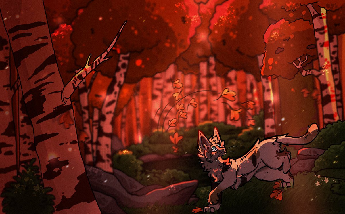 zen0sshade's tweet image. Finished scene arttrade with @/frappemybeloved on TikTok!! So happy w the outturn :&amp;gt;
#warriorcats #wcoc #wcart #ocart #arttrade