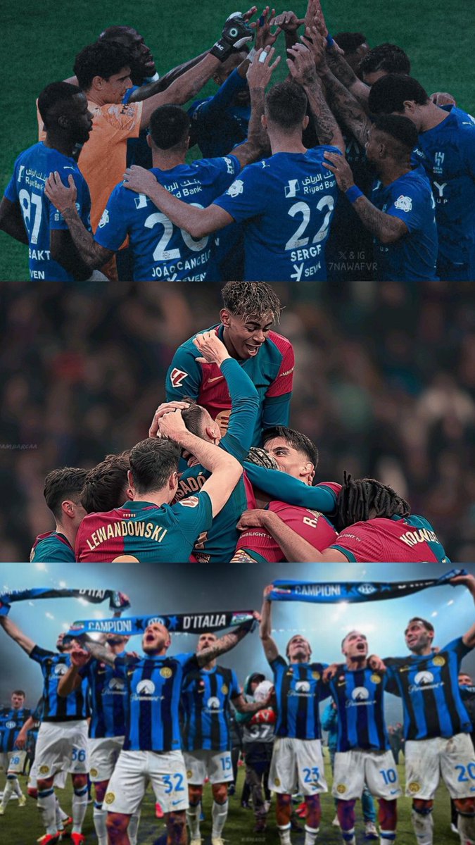 الجمعة : #الهلال x الاتحاد
السبت : #إنتر ميلان × نابولي
الأحد : ريال مدريد × #برشلونة

حتى لو أنا اللي مسوي الجدول ماراح تجي بـ هالجمال 😍😍😍😍

الحمدلله الأولى تمت ✅️
الثانية والثالثة ⏳️⏳️ نقول يارب ❤️💙🖤

#فيسكا_بارسا #فورزا_إنتر #يحيا_الهلال