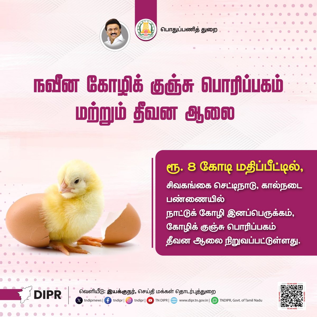 நவீன கோழிக் குஞ்சு பொரிப்பகம் மற்றும் தீவன ஆலை

<a href="/CMOTamilnadu/">CMOTamilNadu</a> <a href="/mkstalin/">M.K.Stalin - தமிழ்நாட்டை தலைகுனிய விடமாட்டேன்</a> <a href="/Udhaystalin/">Udhay - தமிழ்நாட்டை தலைகுனிய விடமாட்டேன்</a>
<a href="/mp_saminathan/">M.P.Saminathan - தமிழ்நாட்டை தலைகுனிய விடமாட்டேன்</a>

#TNDIPR #TNMediahub #CMMKStalin #DyCMUdhay #TNGovt #PeoplesGovt #TNGovtSchemes #CMOTamilnadu #peoplecm #TamilNadu