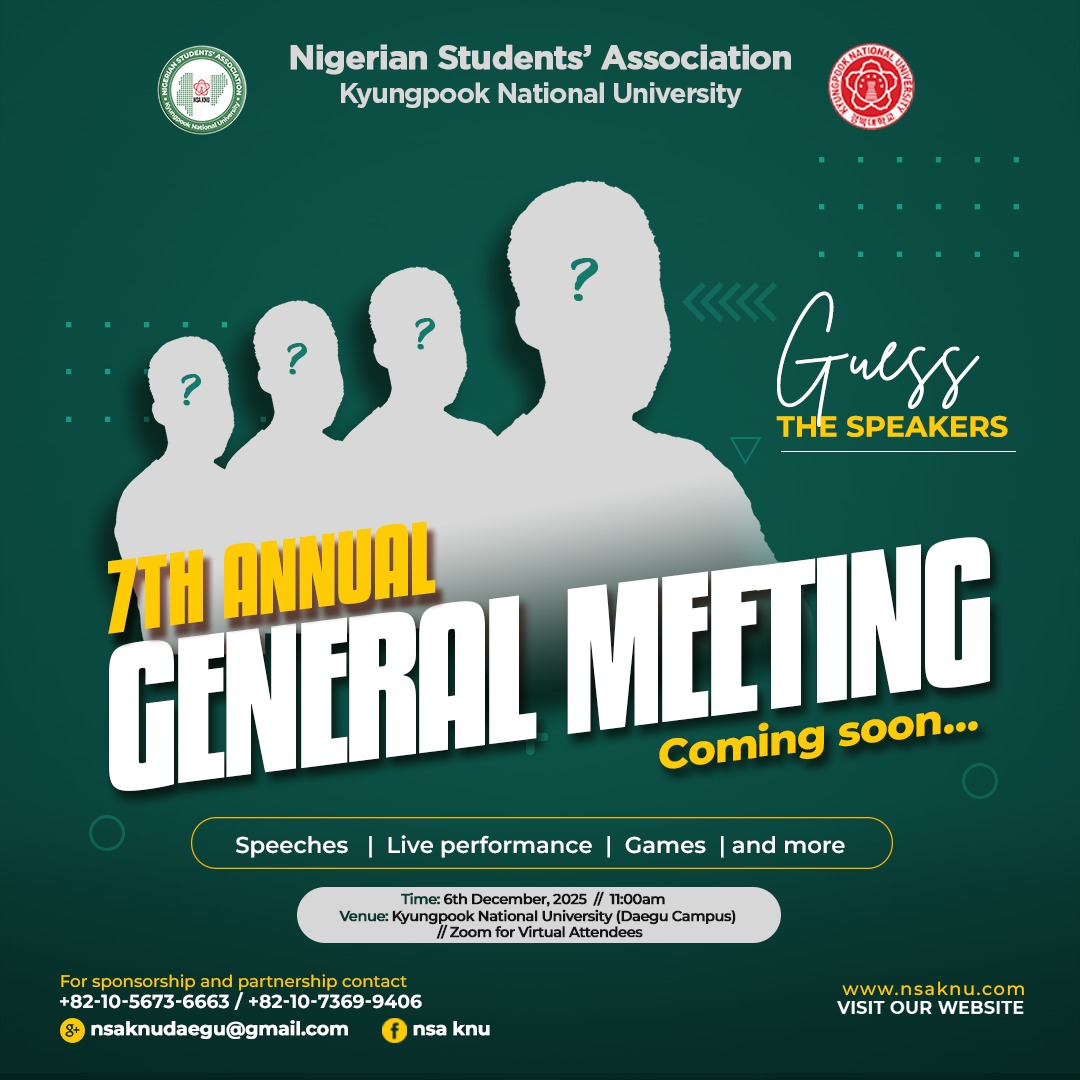 Nigerian Students' Association Kyungpook Nat'n Uni tweet media