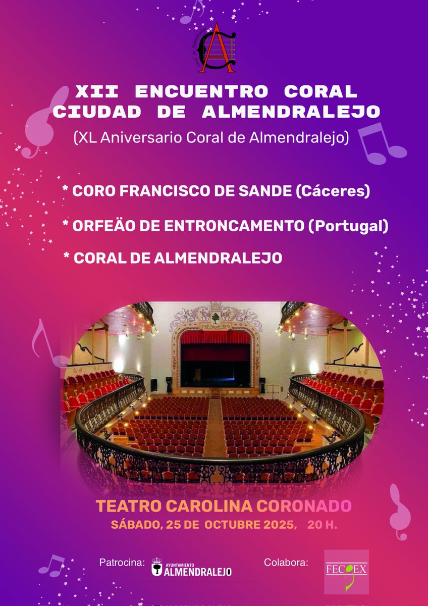 CorodeSande's tweet image. Ya queda menos, está tarde compartimos escenario con el Orfeãl do Entroncamenti y la coral anfitriona, la @CoralAlmend 
#CoraldeAlmendralejo
#OrfeãodoEntrocamento
#CoroFranciscodeSande