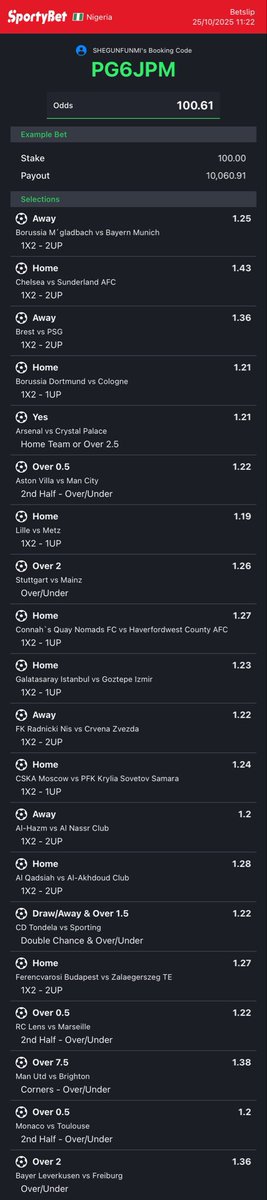 PG6JPM. 100 

25 Edited 👉 t.me/sheguntips