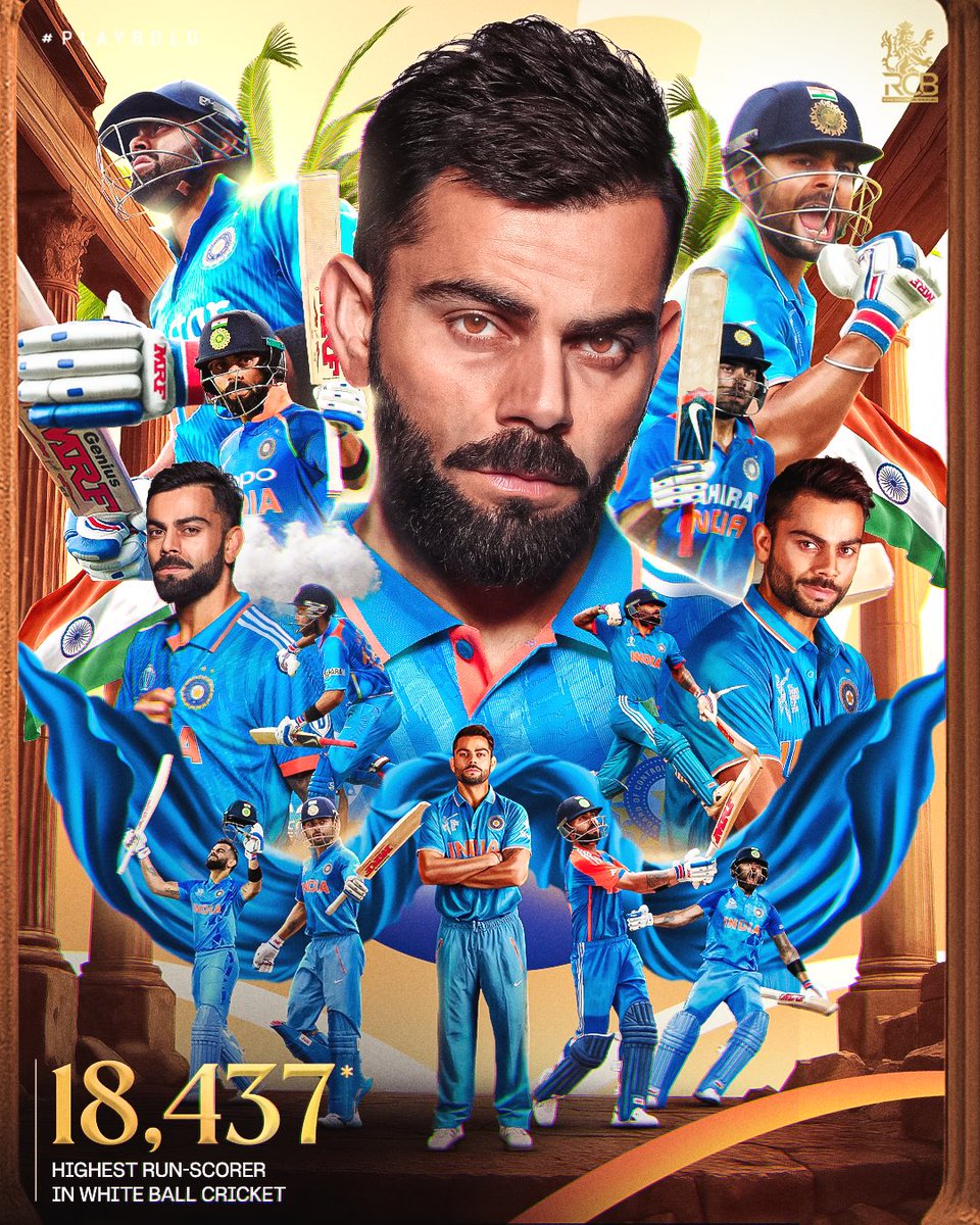 RCBTweets's tweet image. He never played for numbers. He wrote his own narrative. 🤌
Didn’t chase milestones. He set his own story. 🔥
He didn’t break records, he rewrote history. ✍️
VIRAT PREM KOHLI, the undisputed GOAT of white-ball-cricket. 🐐👑
