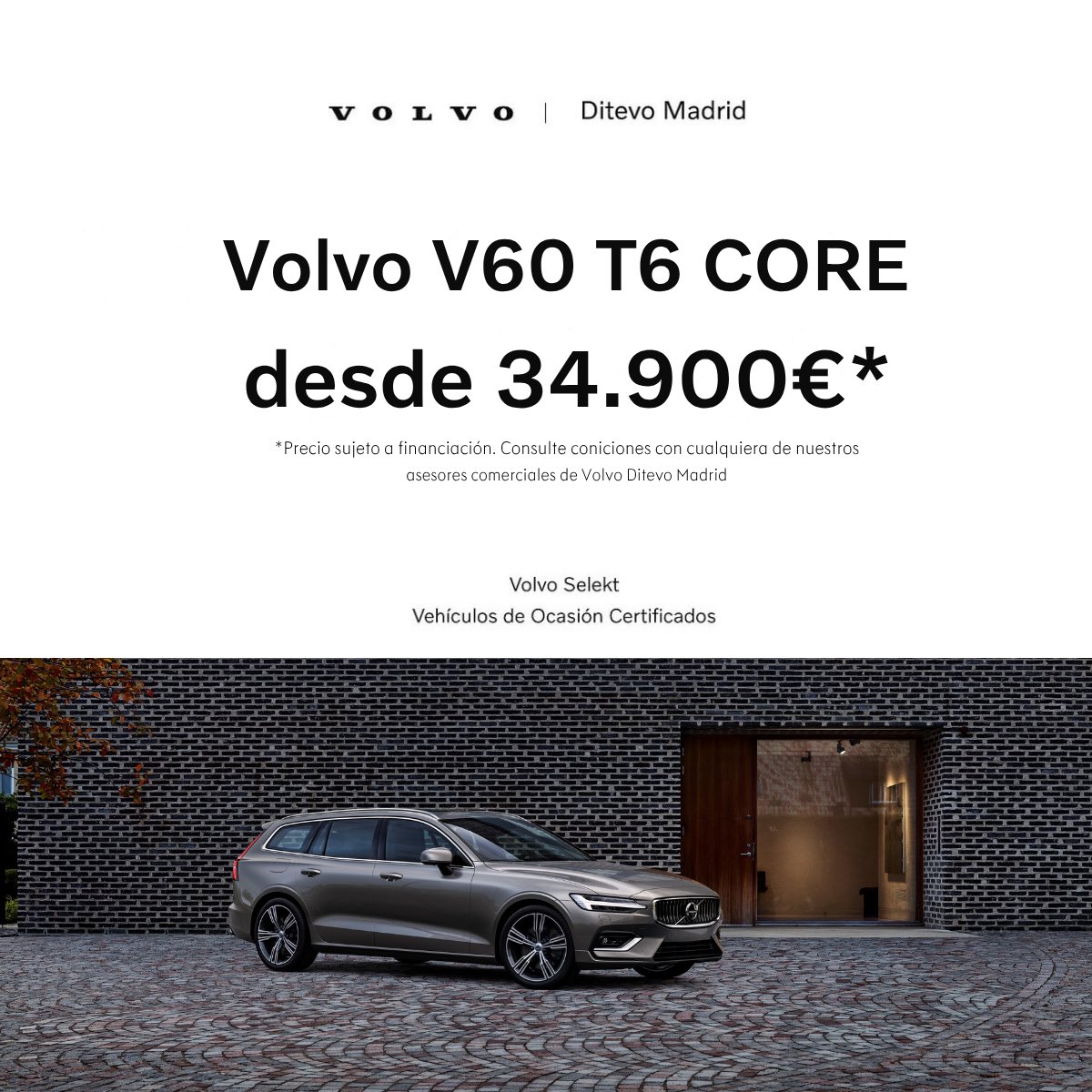 Estilo inspirador y sofisticado:
✨ Redescubre el placer de conducir.
El Volvo V60 T6 Core combina potencia, diseño y tecnología escandinava desde 34.900 €.
Porque tu camino merece algo más que llegar: merece estilo, confort y seguridad. #volvo #xc60 #ditevo