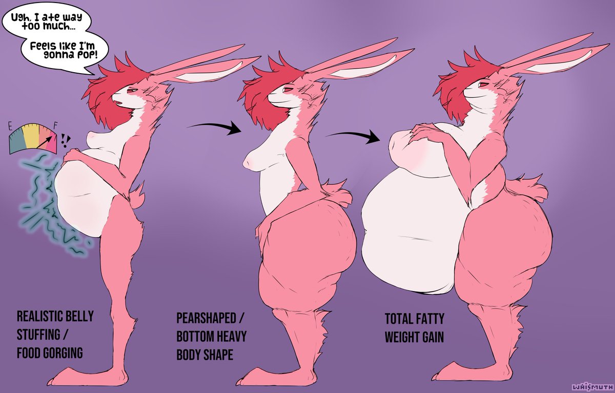 Wanted to try weight gain sequence with realistic belly stuffing and pearshaped butt build!