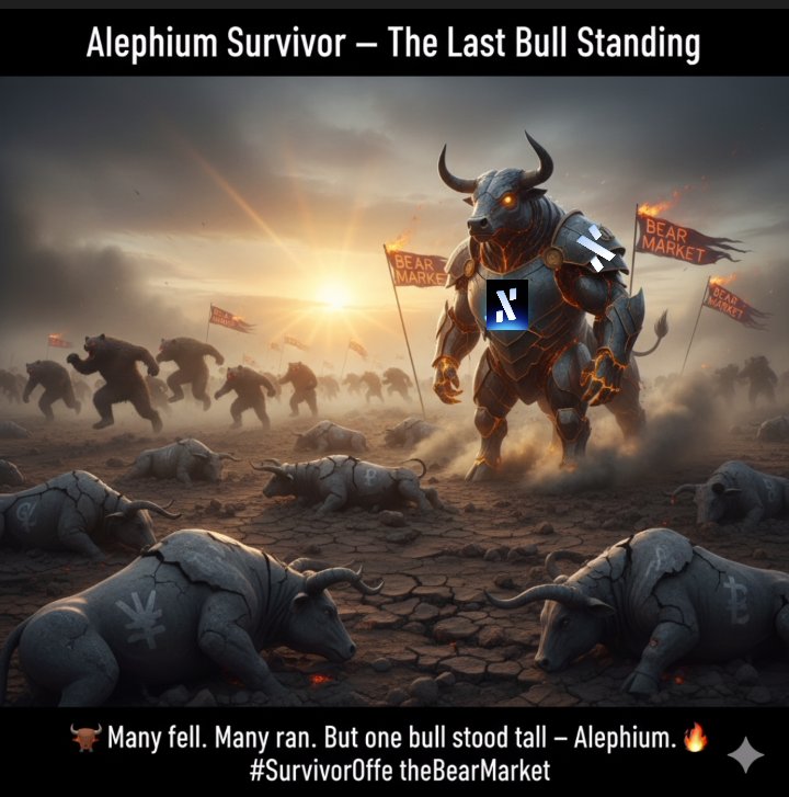 _iamsraju's tweet photo. @itsFoxCrypto Bear markets come and go. Only the true survivors rise when the bulls return. 🐂🔥
Alephium — standing tall, ready to dominate.
#SurvivorOfTheBearMarket #Alephium #BullPower https://t.co/ZXcre13YKK