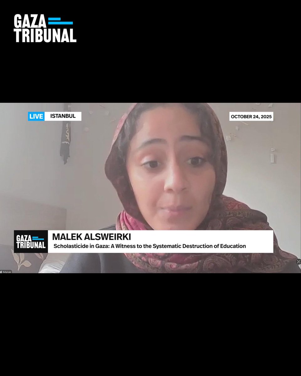 <a href="/drtanerkamaci/">taner kamaci</a> <a href="/DrMadsGilbert/">Dr. Mads Gilbert</a> <a href="/AlnaouqA/">Ahmed Alnaouq</a> <a href="/MunirNuseibah/">Munir Nuseibah</a> 📢”The Crimes Against Educational System - Scholasticide” Session of the Gaza Tribunal Final Hearings: 

🔴Former Dean of the Faculty of Communication and Languages at Gaza University (2020–2025), Wesam Amer:

"Libraries, archives, and ministries were flattened. These were not