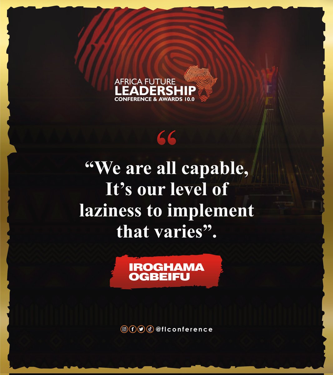 ChampsAdvocacy's tweet image. We are all capable, it's our level of laziness to implement that varies ~ IroghamaOgbeifu

#AFLCA2025 
#AFLCA10
#DecadeOfLeadership
@markidiahi