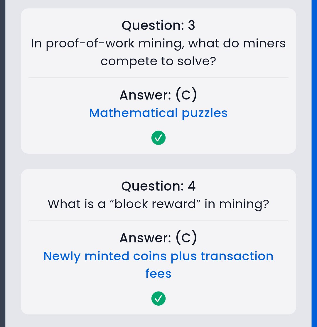 GO1PAWSED's tweet image. 🔥 SYNTAX VERSE Daily General quiz answer!
🗓️ 25.10.2025
❓Title : Cryptocurrency Mining
🎁 +26.12 $SYNTAX
🧑💻 Answers : A, A, C, C
✅ Syntax Verse : syntaxverse.com/rf/03S8JTIFDDN
☑️ TG Channel : t.me/syntaxversequi…
#syntax #syntaxverse #syntaxvault #syntaxquiz #syntaxversequiz