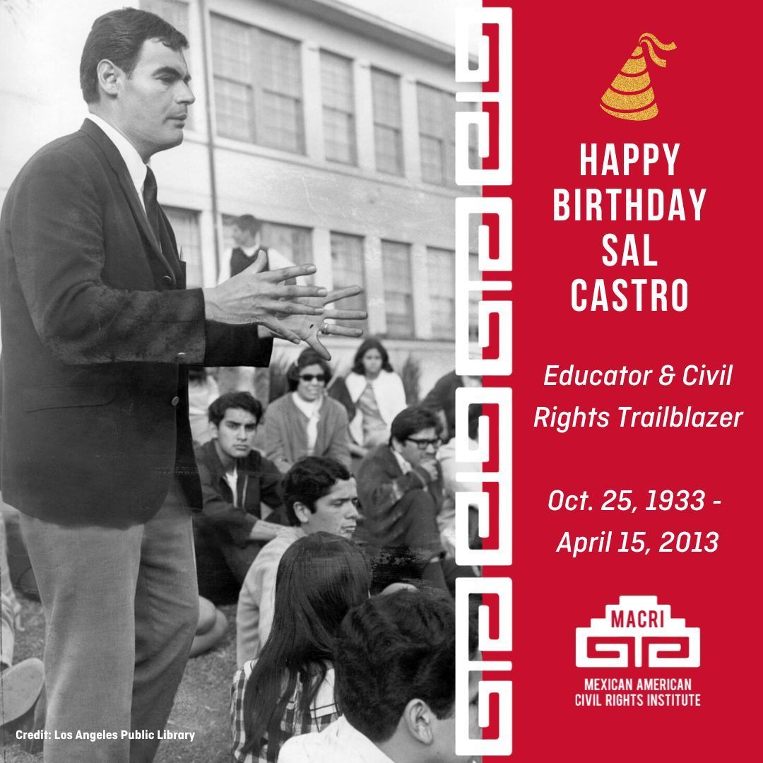 Born #OTD in 1933, Sal Castro was a Lincoln High School teacher who inspired students to stage the 1968 East L.A. walkouts. The students demanded bilingual education and increased support for Mexican American students seeking a college education.