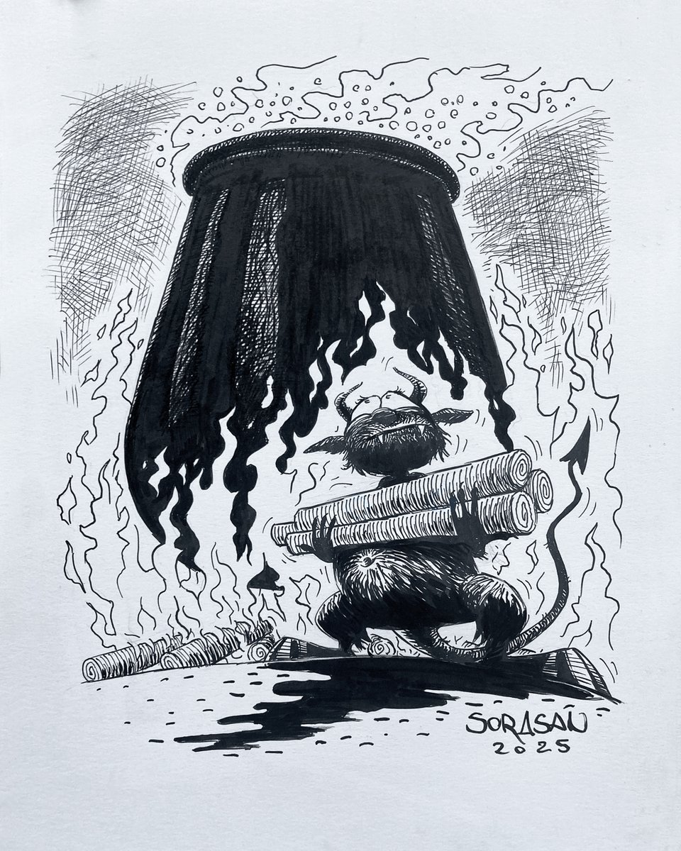 #Inktober2025 
Day 25, Inferno
#Inktober