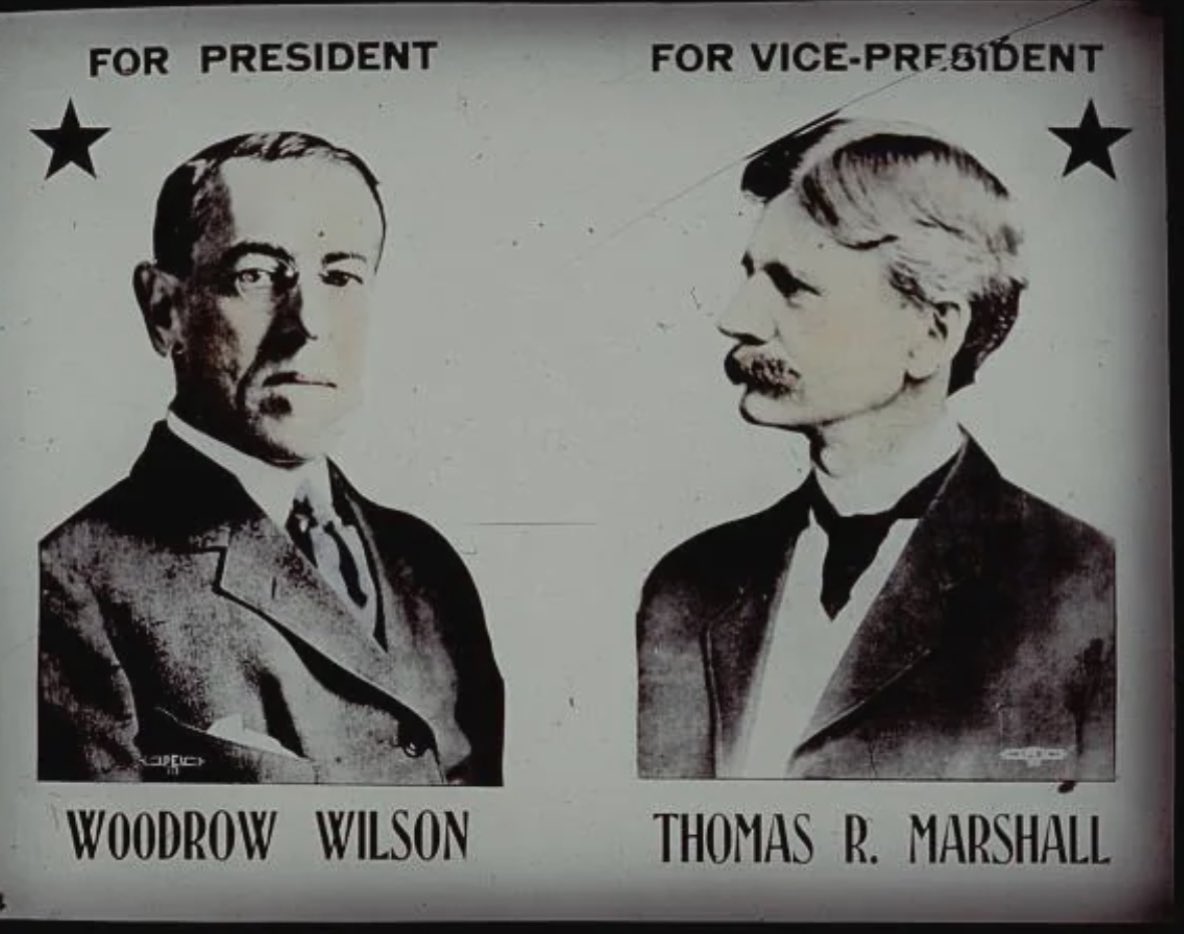 Presidential Wisdom (@prezwisdom) on Twitter photo DID YOU KNOW?
Woodrow Wilson 🇺🇸 and Thomas Marshall getting re-elected in 1916 was the first time an incumbent President and Vice President were re-elected since 1820 (James Monroe 🇺🇸 and Daniel Tompkins) - almost 100 years!
NOW YOU KNOW!
#POTUS 🤯 DID YOU KNOW?
Woodrow Wilson 🇺🇸 and Thomas Marshall getting re-elected in 1916 was the first time an incumbent President and Vice President were re-elected since 1820 (James Monroe 🇺🇸 and Daniel Tompkins) - almost 100 years!
NOW YOU KNOW!
#POTUS 🤯