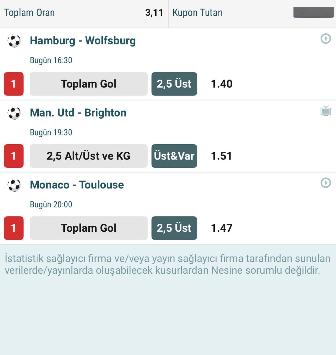 👉 GÜNÜN İDEAL KOMBİNESİ

Herkese bol şanslar.