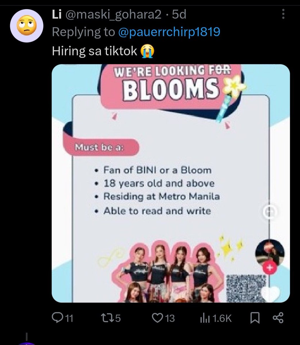 erolevol's tweet photo. Hello, #blooms and #BINI protectors! Please help us prevent malicious posts like this from spreading further. Our research is being used by some toxic fans to troll online and frame others for their acts.

Here's the link to our original tiktok post: https://t.co/uG3zrlbf54 https://t.co/eusuev3azy