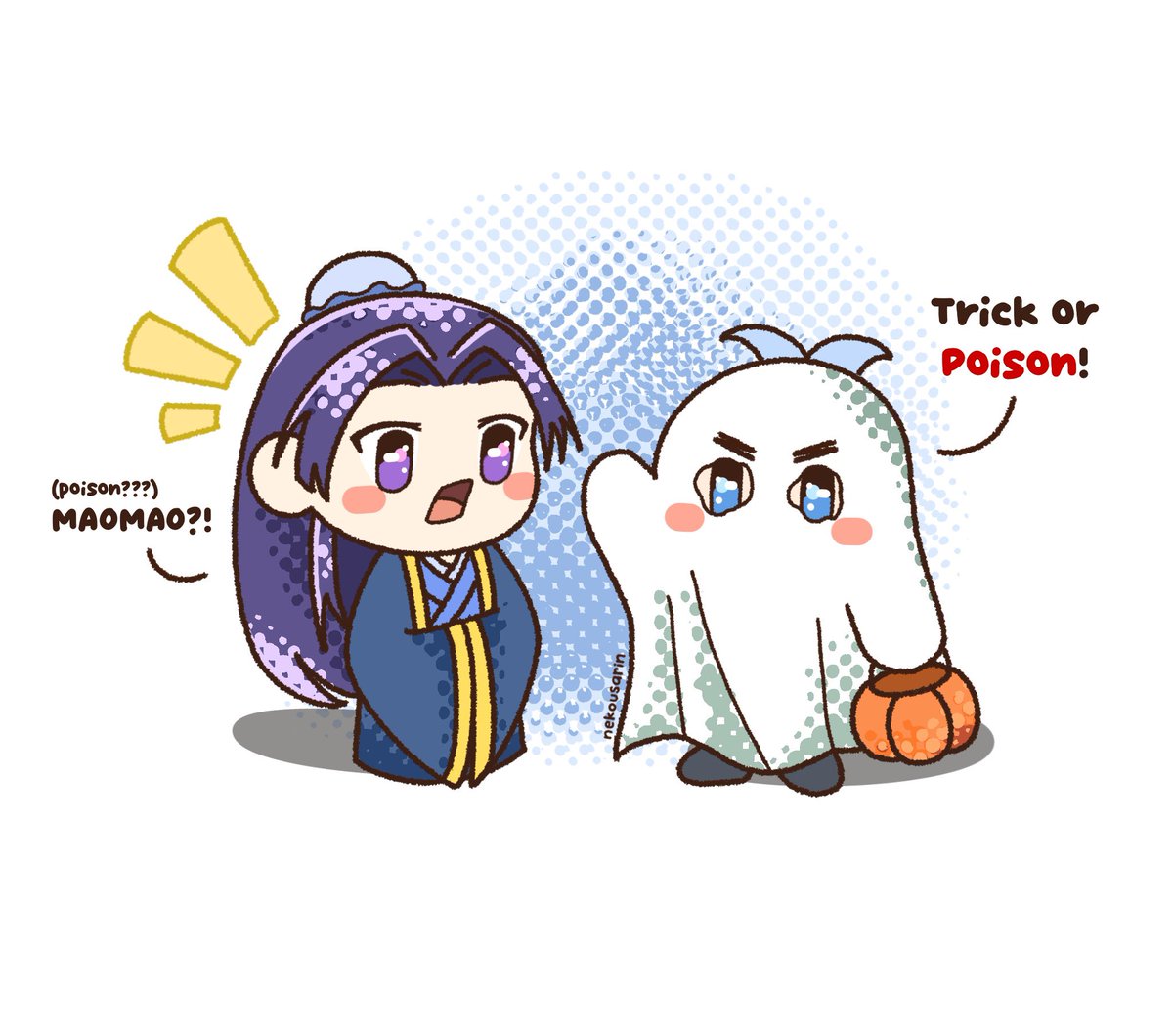 nekousarin's tweet photo. trick or ☠️👻🎃

#ApothecaryDiaries #薬屋のひとりごと #薬屋FA #maomao #jinshi https://t.co/Enw6GzJeS9