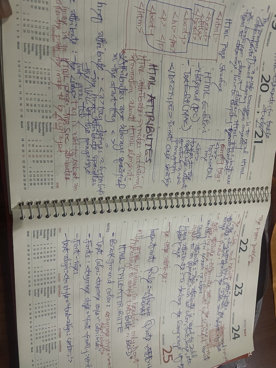 thethinkingD's tweet image. HTML with a “small” inline code
The weekend is to handle as many HTML challenges as possible.
Next week, I’d begin CSS properly.
Meanwhile, while I’m practicing my HTML skills, I’m also taking notes.
Do you take notes or you just practice straight on?
#HTML #CSS #JavaScript