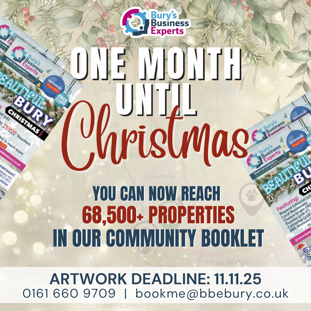 ✨ Just 1 month until Christmas! 🎄

This year, we’re spreading even more festive cheer - now delivering to over 68,500 properties in and around bury🏡✨

We’re adding 4 new postcodes:
📍 M25 1 | M25 2 | M25 3 | M45 8

👉 Call 0161 660 9709