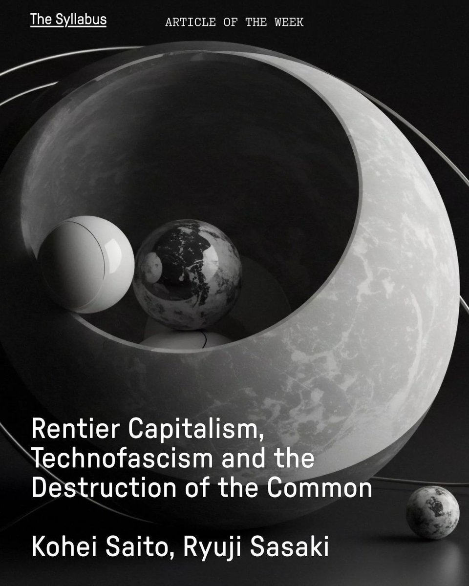 syllabus_tweets's tweet photo. The claim that capitalism has been replaced by a new digital “feudal order” misreads the dynamics of today’s economy. Our article of the week insists that capitalism endures, reorganized around rent, not production.

By @koheisaito0131 &amp; @ryuujisasaki

https://t.co/gtklSXrCOa https://t.co/emhSJECxVM