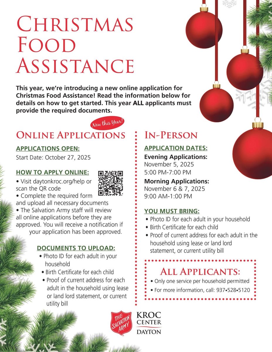 the_libertyhigh's tweet image. 🎁 Liberty Families! The Kroc Center is helping with holiday meals this year! 🍽️
Apply online or stop by in person — don’t wait!
📞 Call 937-528-5120 for info. #LHS26 #HolidayHelp #KrocCenter