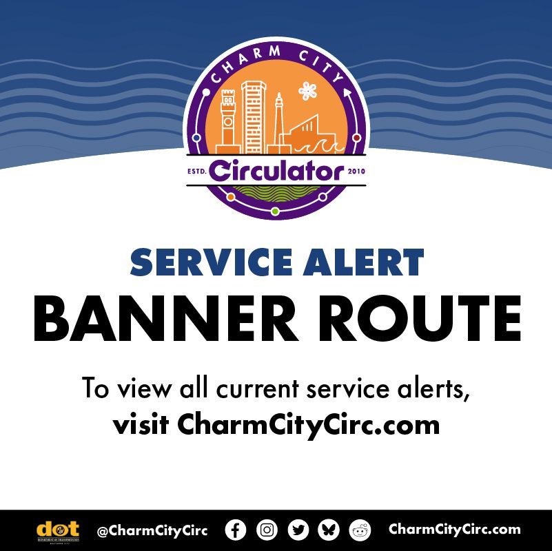 🚧🚌 Attention Banner and Cherry Route Riders:

Due to the Port to Fort 6K TODAY, there will be detours, including stop closures on both routes from 9:00 a.m. to 1:00 p.m.

🔗 Full detour info: bit.ly/CCCServiceAler…
📲 Real-time updates: bit.ly/CCCPassioGo

@bmorecitydot