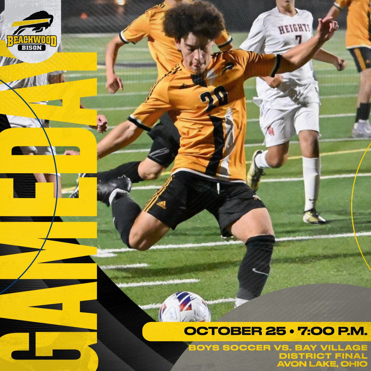 BisonAthletics's tweet photo. All the hard work comes down to this! ⚽️ The Bison are headed to Avon Lake HS tonight to take on Bay in the District Championship at 7 PM. Let’s fill the stands and show our Bison pride! 🦬 #RoadToRegionals #bisonstrong https://t.co/I7dozTCU6o