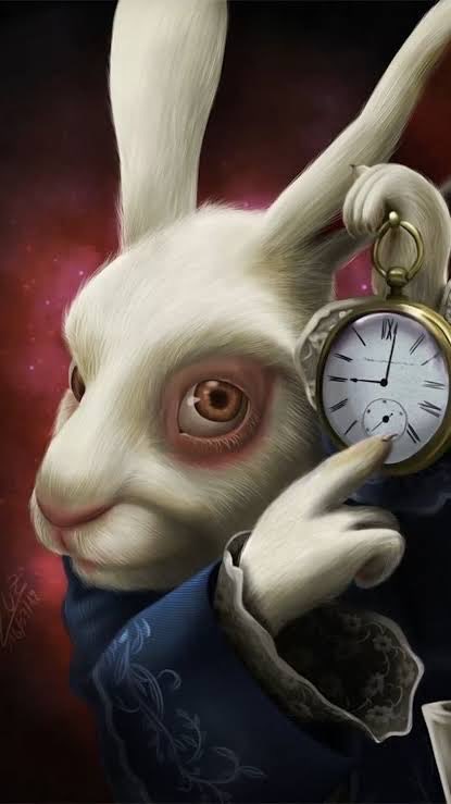 sensoritesphere's tweet image. finally figured out who the white rabbit with the cvnty little pocket watch is giving