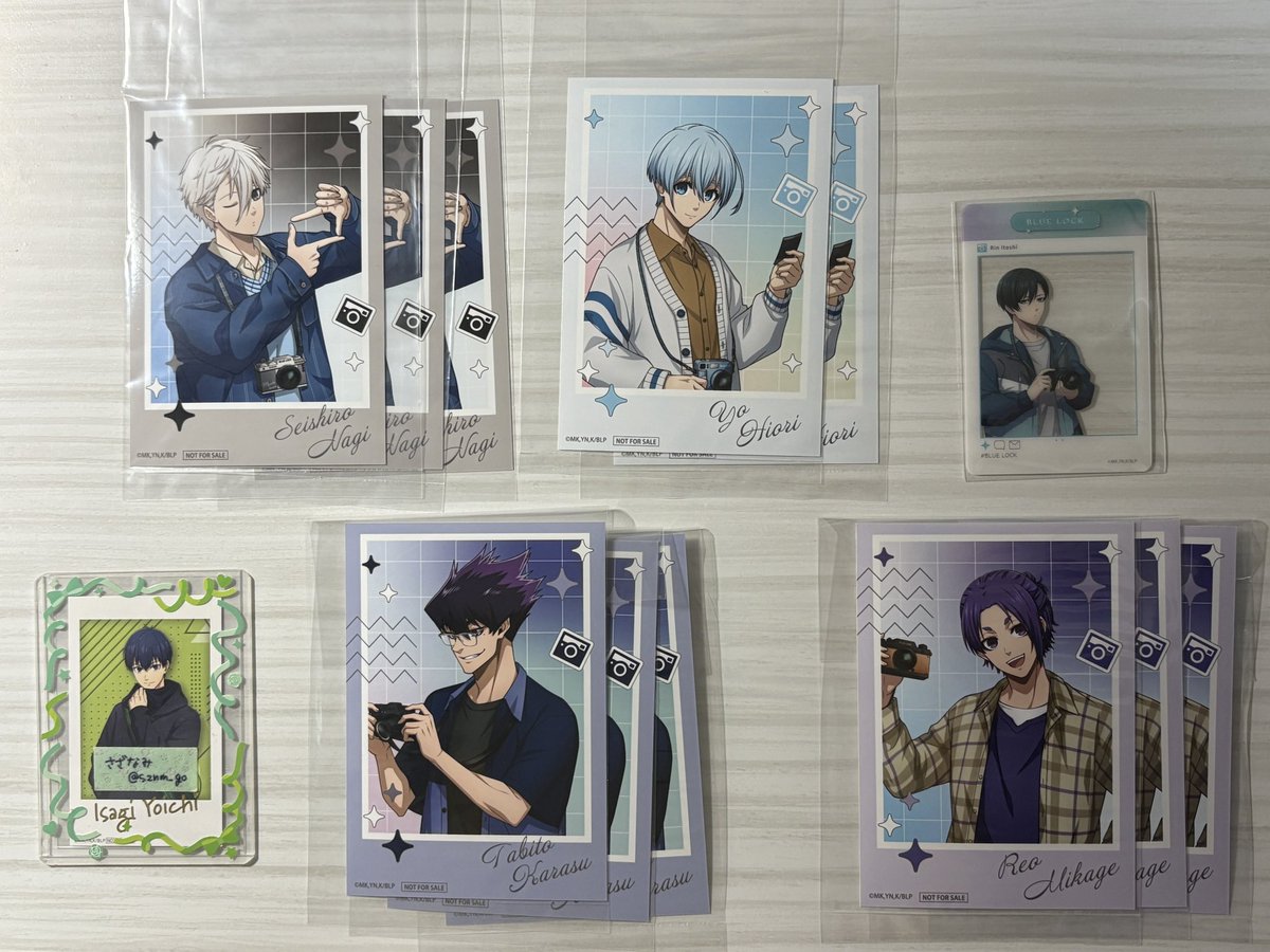 sznm_go's tweet image. 【交換】ブルーロック フォトグラファー アニメイト特典 ブロマイド キャラpic
譲▷
アニメイト特典 ブロマイド 凪3 氷織2 烏3 御影3
キャラpic 凛
求▷ 同種 潔
・郵送でのお取引
・まとめてですと嬉しいです
検索からでもお気軽にお声掛けください。