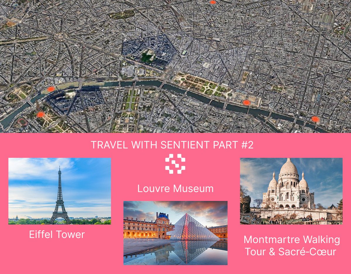 M3TATON's tweet image. continue section for the @SentientAGI chat - TRAVEL WITH SENTIENT part #2, today - PARIS, FRANCE
 first in Paris of course: Eiffel Tower - Ascend to the iconic summit of the Eiffel Tower for breathtaking panoramic views of Paris. Skip-the-line tickets let you avoid the long…