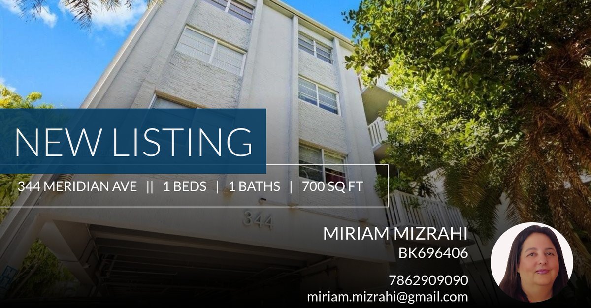 MiriamSellsFL's tweet photo. 📍 New Listing 📍 Take a look at this fantastic new property that just hit the market located at 344 Meridian Ave 4d in Miami Beach. Reach out here or at 7862909090 for more information

.
.
.
#miriamsellsflorida #miamirealestate #... https://t.co/y7hqMaKQQd https://t.co/WPM6p8ilHc