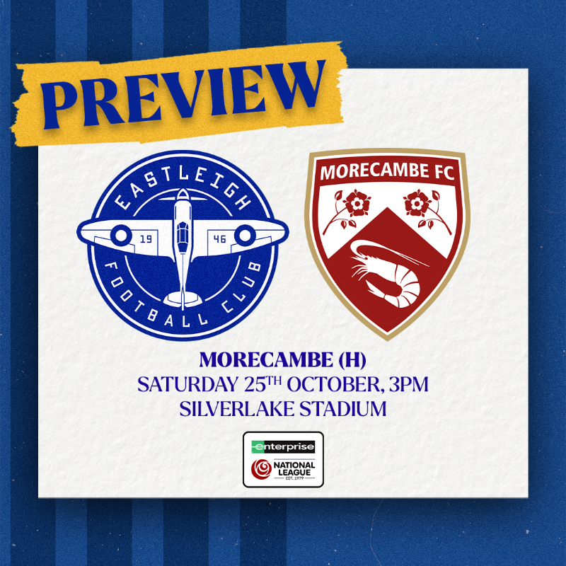 EastleighFC's tweet photo. Taking on the Shrimps 🦐

Read through our match preview ahead of this afternoon's fixture: